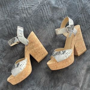 Steve Madden Jess Snake Cork Wedges